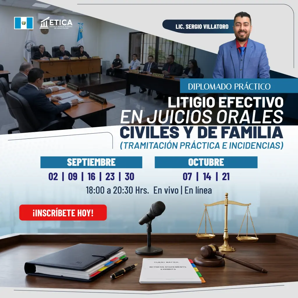 Diplomado Práctico - Litigio Efectivo en Juicios Orales Civiles y de Familia: tramitación práctica e incidencias